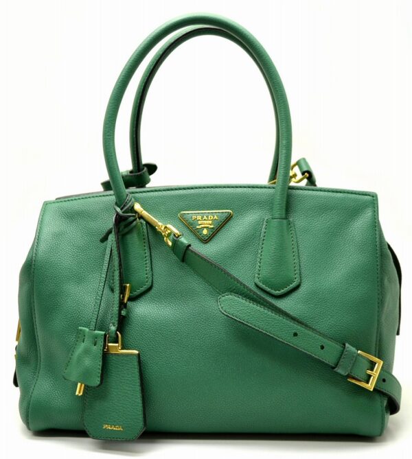 11560636 Prada Mango Leather 2way Shoulder Handbag Green