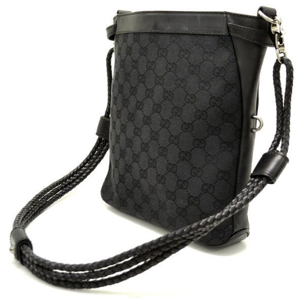 11560727 1 Gucci GG Leather Shoulder Bag Black