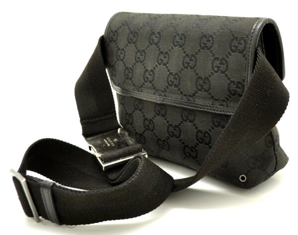 11560732 1 Gucci GG Body Bag Waist Pouch Leather Black