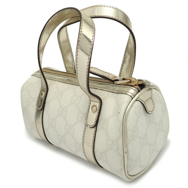 11561044 1 Gucci GG Supreme Mini Handbag Leather White Silver