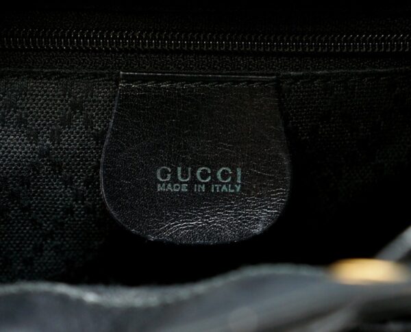 11561111 8 Gucci Bamboo Rucksack Enamel Leather Black