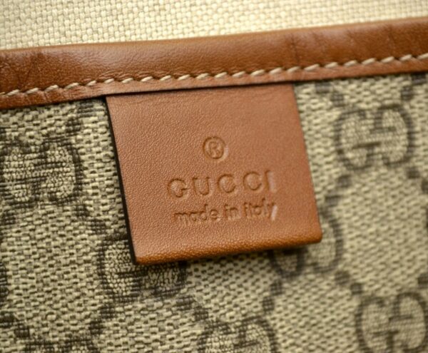 11561235 7 Gucci GG Plus Webbing Line Shoulder Bag Khaki Beige Brown