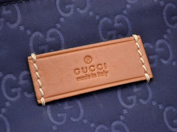 11570145 6 Gucci GG Nylon Shoulder Bag Leather Navy