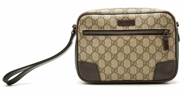 11570557 Gucci GG Supreme Bag Leather Khaki Brown