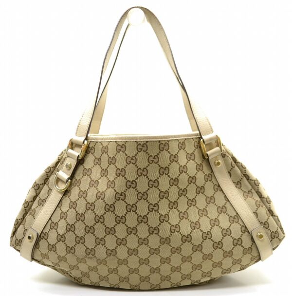 11570910 Gucci GG Handbag Leather Khaki Beige Brown