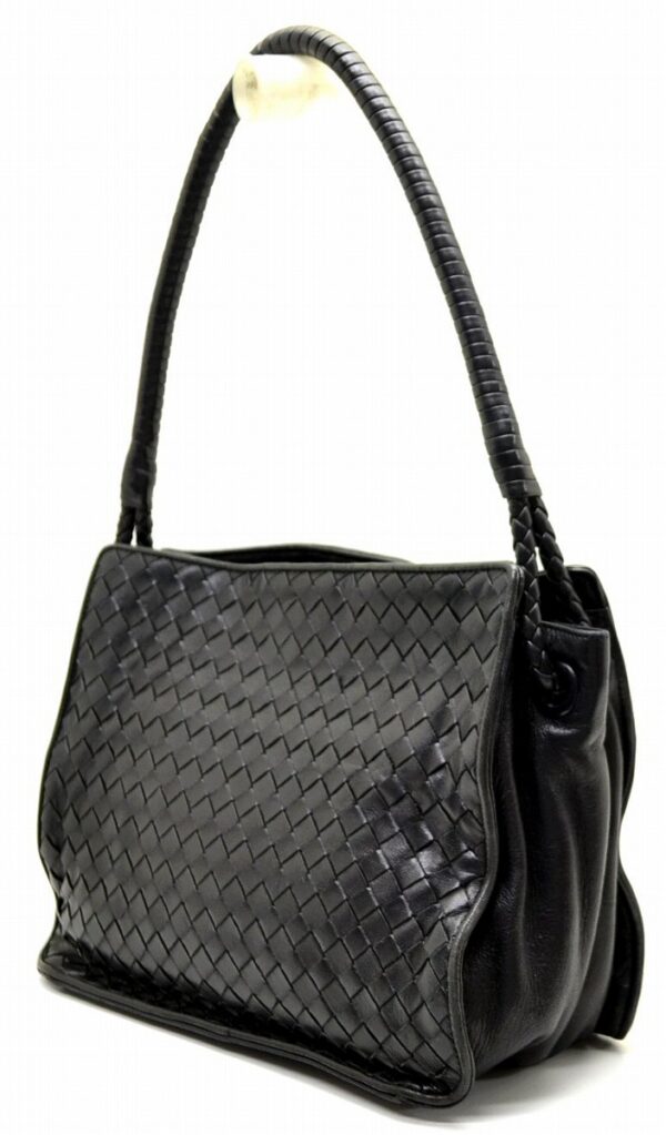 11571122 1 Bottega Veneta Intrecciato Shoulder Bag Black