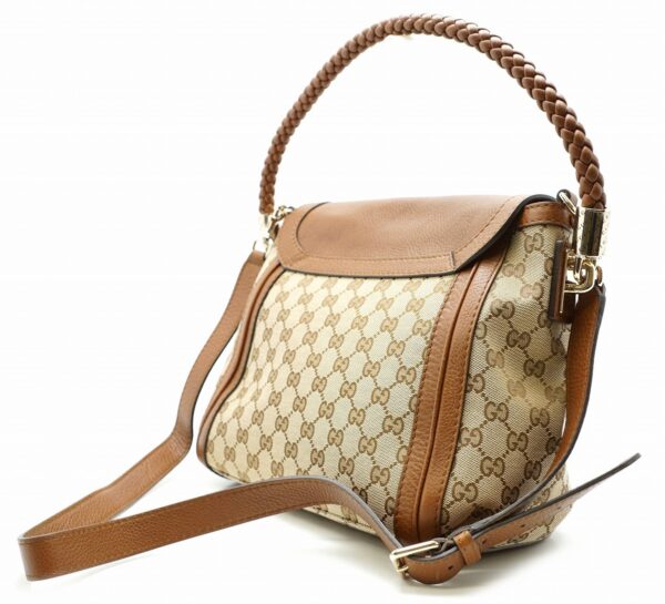 11571133 1 Gucci GG Bamboo Handbag Leather Khaki Beige Brown