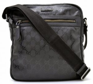 11571179 Gucci GG Plus GG Supreme Shoulder Bag Leather Gray Navy