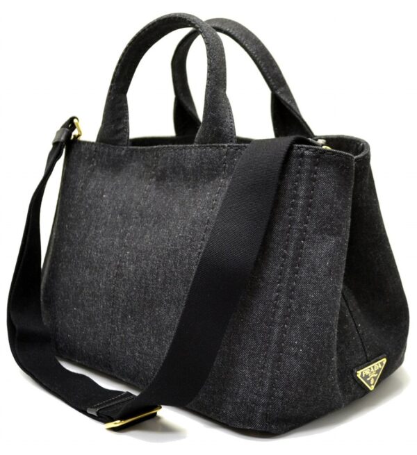 11571370 1 Prada Canapa Denim 2way Tote Shoulder Bag Black