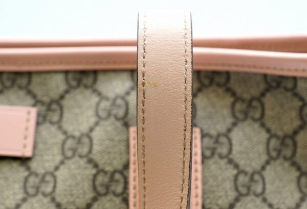 11571451 7 Gucci GG Plus Tote Bag Leather Khaki Beige Pink