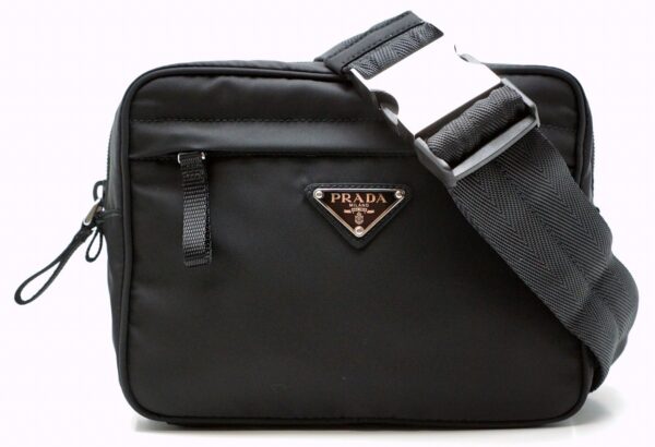 11571536 Prada Nylon Waist Body Bag Black