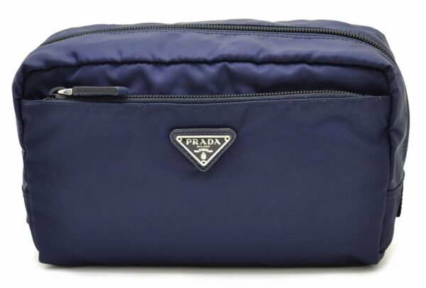 11580162 Prada Nylon Pouch Pouch Blue