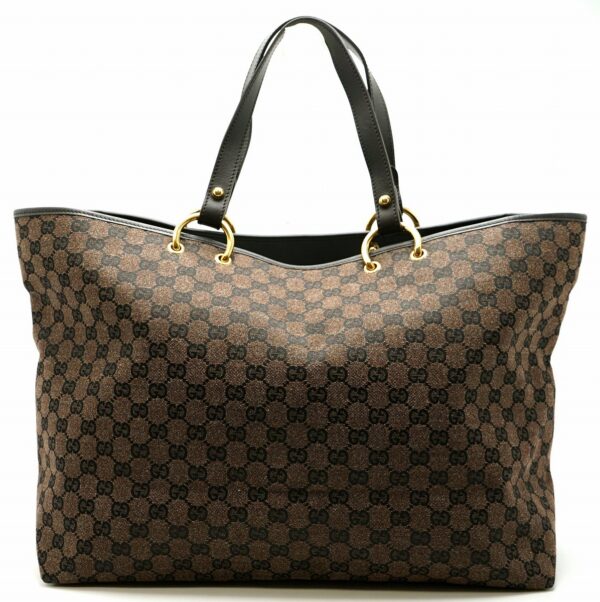 11580623 Gucci GG Canvas Tote Bag Shoulder Tote Leather Brown