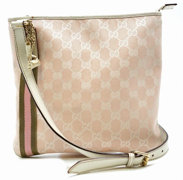 11580646 Gucci GG Sherry Shoulder Bag Pink Off White Khaki