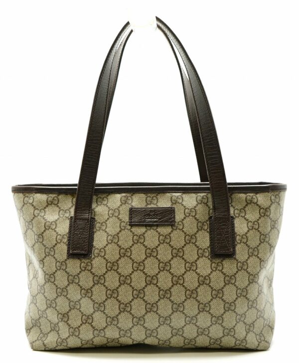 11580844 Gucci GG Plus Supreme Bag Tote Leather Khaki Beige Brown