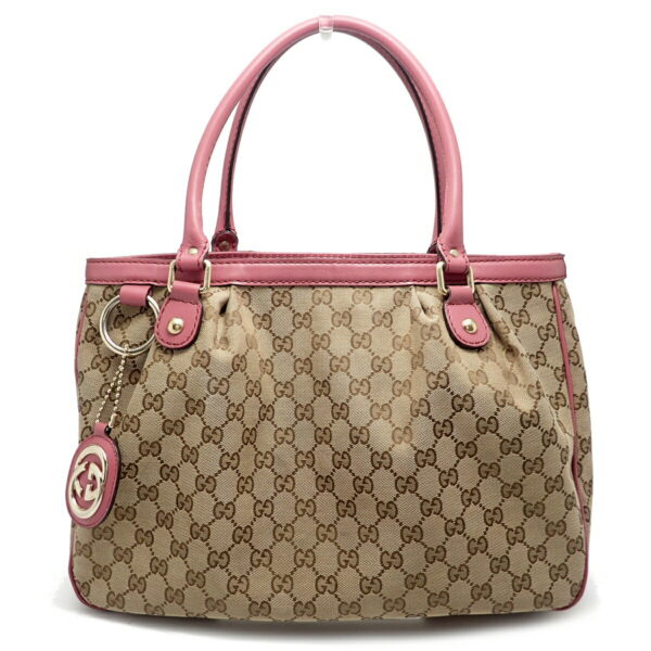 11580893 Gucci GG Sookie Shoulder Bag Leather Khaki Beige Pink