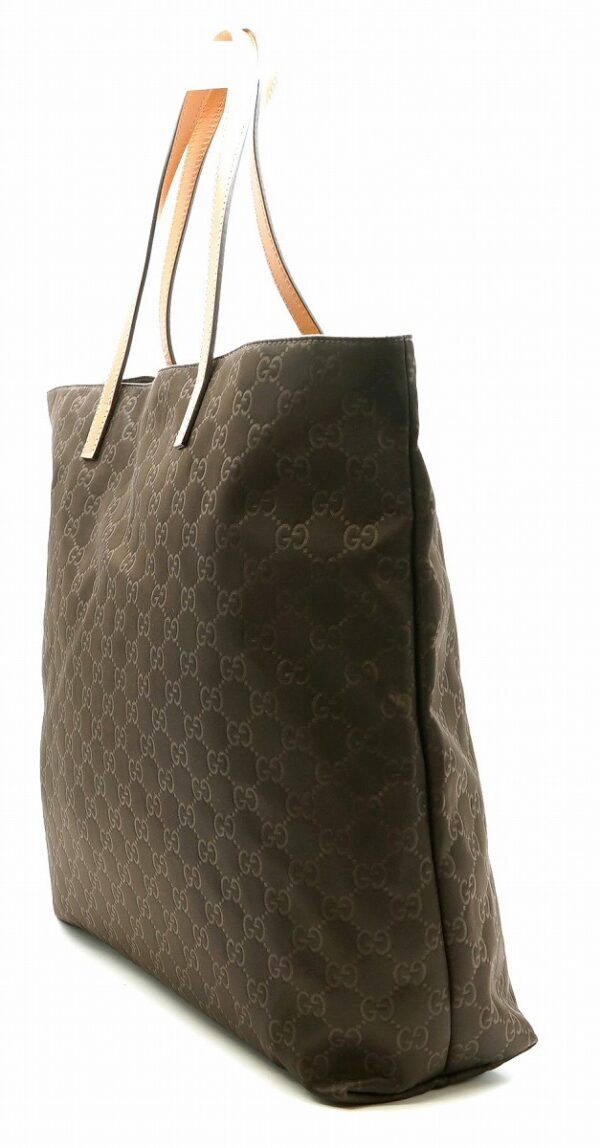 11580905 1 Gucci Guccissima Nylon Tote Bag Leather Brown