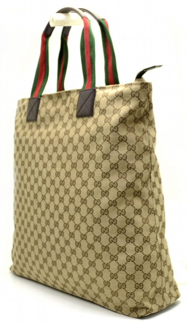 11580917 1 Gucci Sherry Line GG Tote Shoulder Bag Khaki Beige Green Red