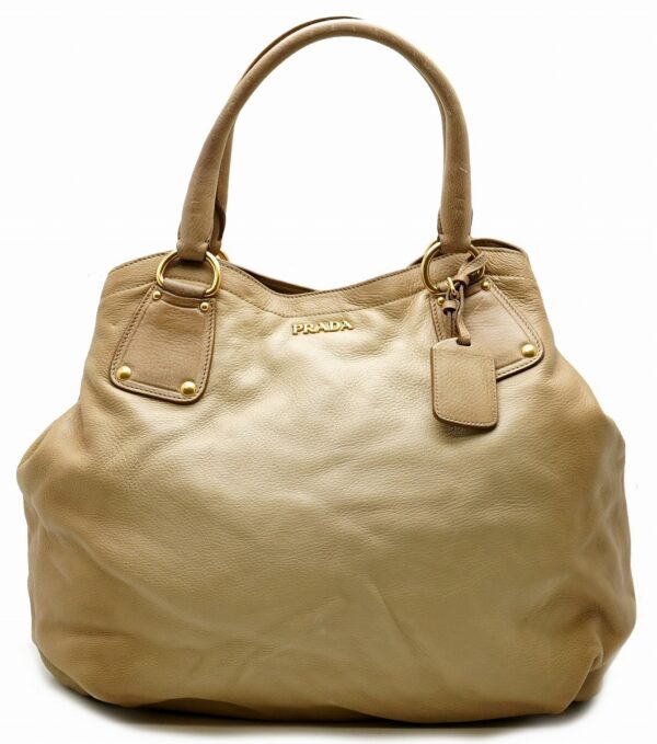 11580946 Prada Cervo Antik Leather Gradation Handbag Beige