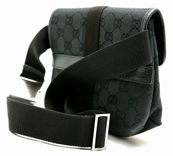 11580956 1 Gucci GG Body Bag Waist Pouch Leather Black