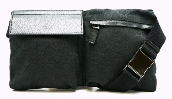 11580957 Gucci GG Waist Bag Hip Bag Leather Black