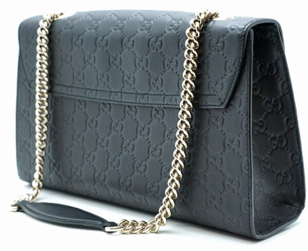 11581127 1 Gucci Guccissima Emily Chain Shoulder Bag Leather Black