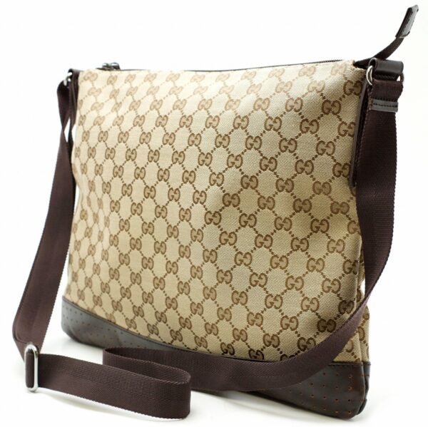 11581130 1 Gucci GG Shoulder Bag Leather Khaki Beige Brown