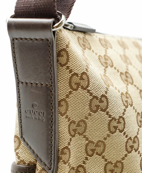 11581130 6 Gucci GG Shoulder Bag Leather Khaki Beige Brown