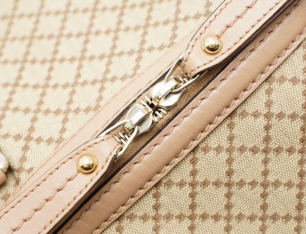 11581152 5 Gucci Sookie Diamante Handbag Crossbody Leather Beige Pink