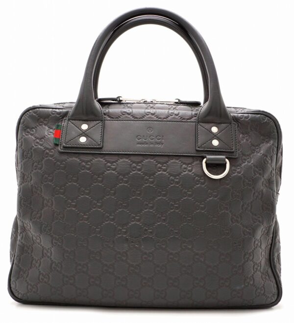 11581155 Gucci Guccissima Webloop Business Bag Leather Black