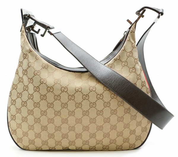 11581265 Gucci GG Sherry Line Shoulder Bag Leather Khaki Beige Brown