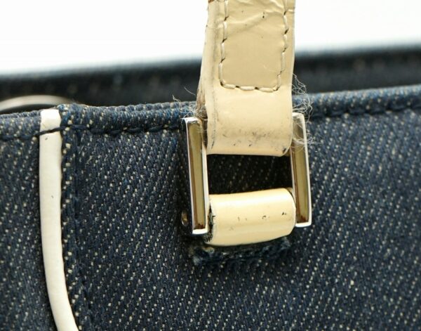 11581337 6 Christian Dior Denim Handbag Denim Blue White