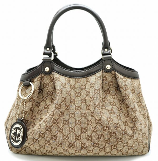 11581426 Gucci GG Canvas Sookie Handbag Charm Brown Blue