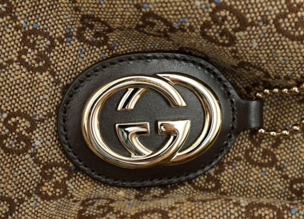 11581426 8 Gucci GG Canvas Sookie Handbag Charm Brown Blue