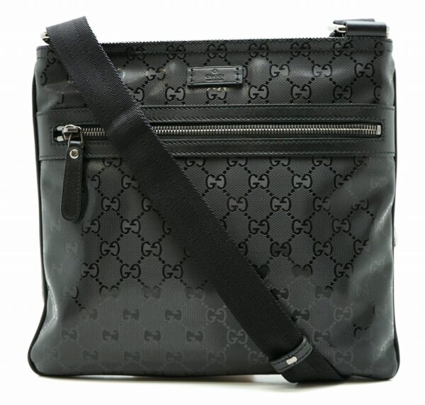 11581604 Gucci GG Implement Flat Messenger Bag Crossbody Leather Black