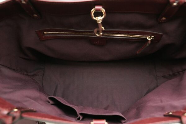 11581613 4 Gucci Guccissima Nylon Tote Bag Leather Wine Red