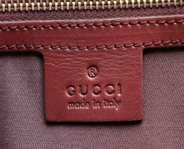 11581613 8 Gucci Guccissima Nylon Tote Bag Leather Wine Red