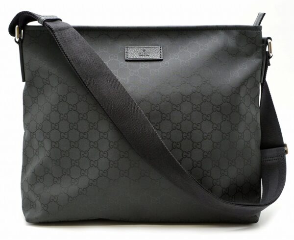 11581647 Gucci GG Messenger Bag Crossbody Leather Black