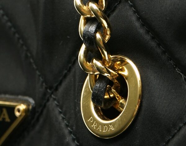 11590053 5 Prada Nylon Chain Shoulder Bag Black