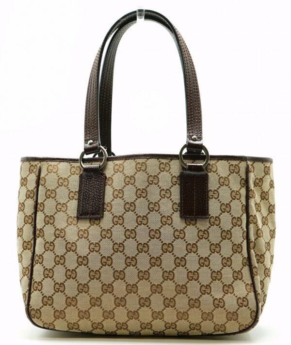 11590219 Gucci GG Tote Bag Shoulder Tote Leather Khaki Beige Brown