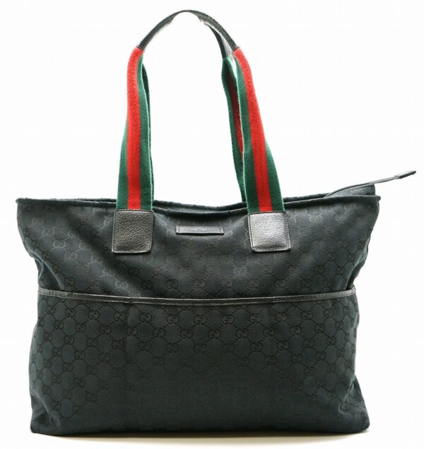 11590246 Gucci GG Mothers Tote Bag Sherry Line Black