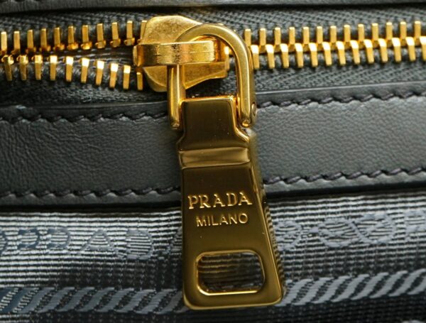 11590251 6 Prada Nylon Leather 2way Crossbody Tote Shoulder Bag Gray