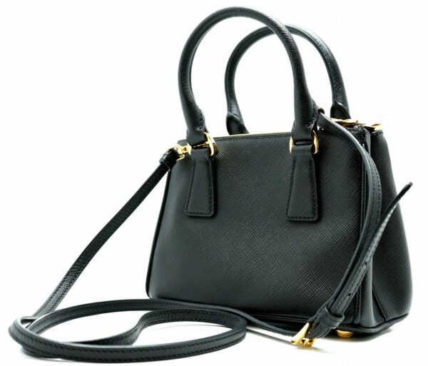 11590291 1 Prada Saffiano Lux Embossed Leather 2way Crossbody Shoulder Bag Black