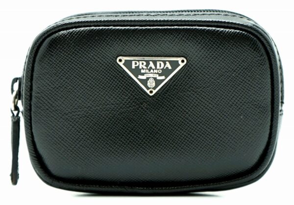 11590376 Prada Embossed Leather Multi Pouch Black