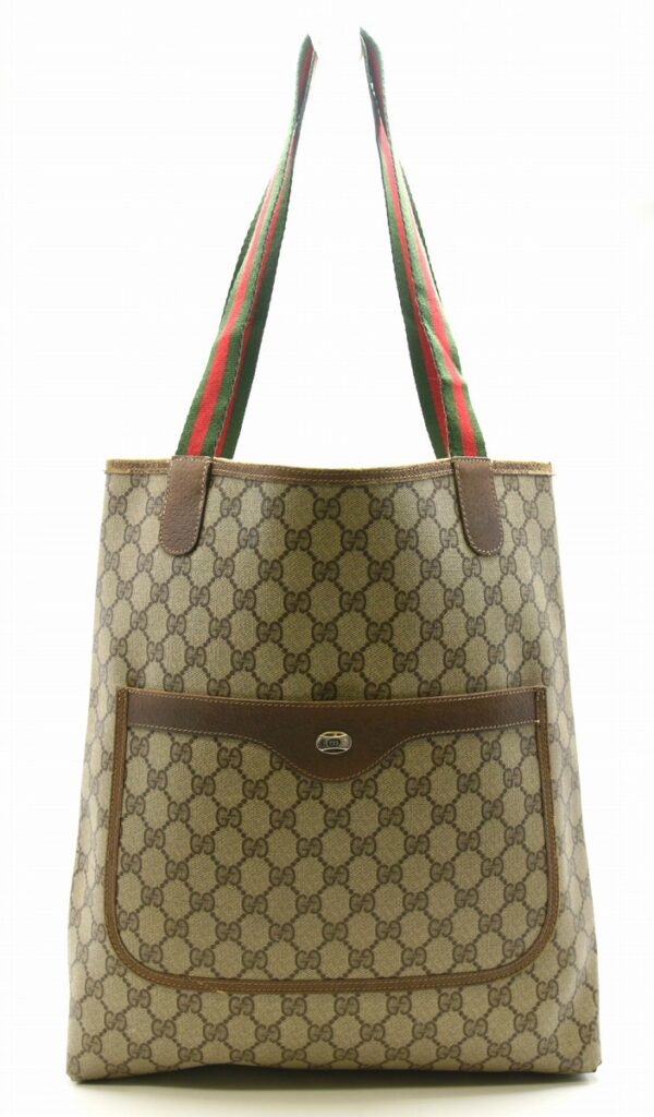 11590420 Gucci Sherry Line GG Plus Shoulder Tote Bag Khaki Beige Brown