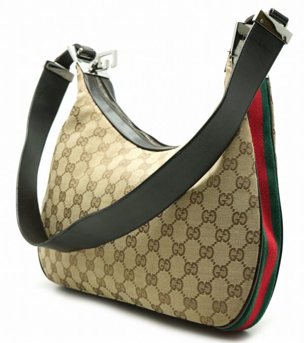 11590577 1 Gucci GG Sherry Line Shoulder Bag Khaki Beige Brown