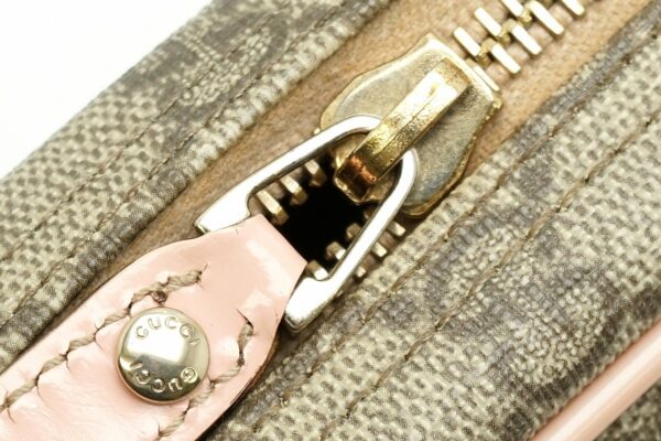 11590839 6 Gucci GG Supreme Shoulder Pochette Leather Khaki Beige Pink