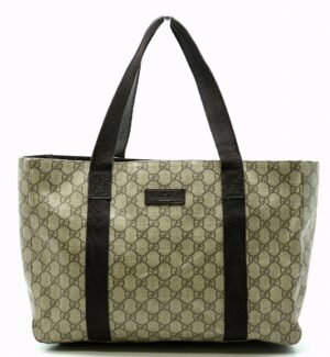 11590847 Celine Macadam Pattern Handbag All Over Pattern Handbag Coated Canvas Brown