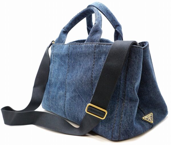 11590958 1 Prada Canapa Denim 2way Tote Shoulder Bag Blue