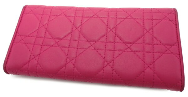 11591036 4 Christian Dior Lady Dior Cannage Chain Wallet Leather Pink